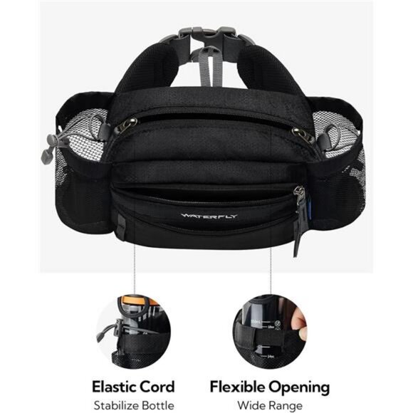 Fanny Pack Waist Bag: Waist Pack for Women Men with Two Water Bottle Holder - Picture 6 of 7
